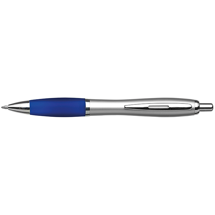 Silver Barrel Curved Design Ballpoint Pen