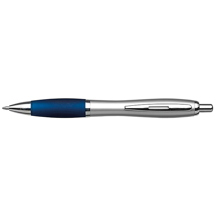 Silver Barrel Curved Design Ballpoint Pen