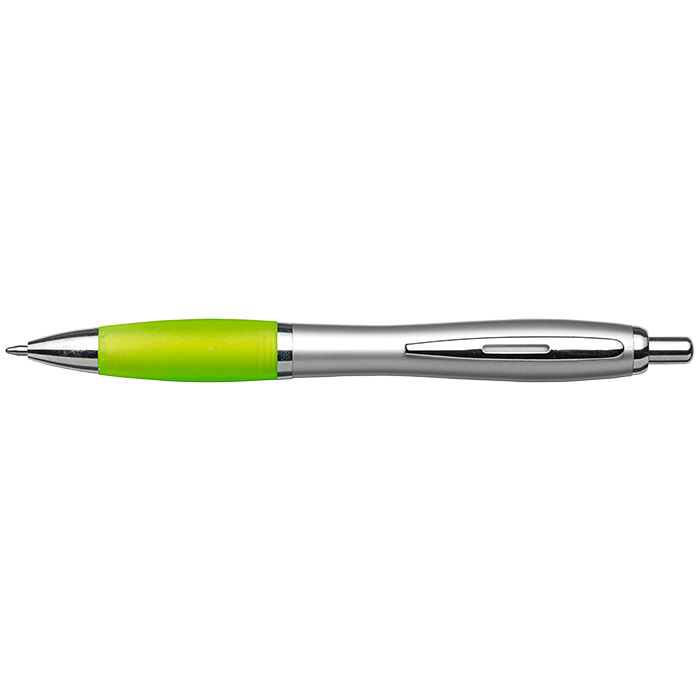 Silver Barrel Curved Design Ballpoint Pen