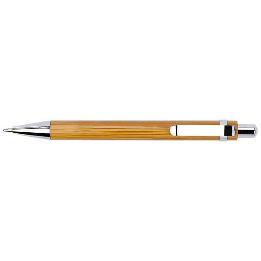 Bamboo Ballpoint Pen with Metal Trims