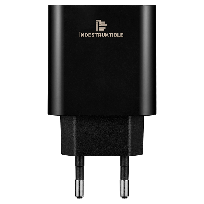 IND 3.1AMP Dual USB Wall Charger With Micro-USB & Type-C Cab