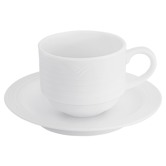 Arctic White Stackable Espresso Cup and Saucer 100ml