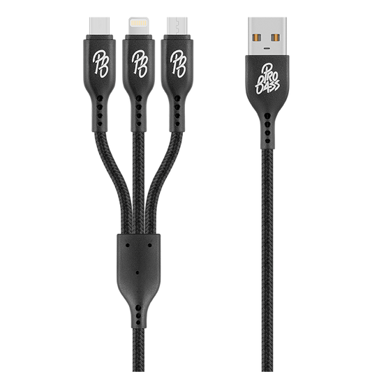 Pro Bass Braided 3 in 1 Charge Cable