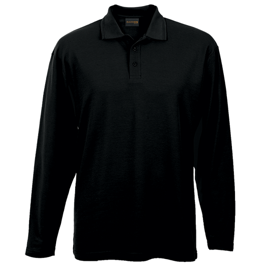 175g Pique Knit Long Sleeve Golfer Mens