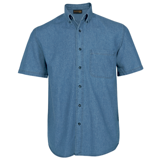 Denim Shirt Short Sleeve Mens