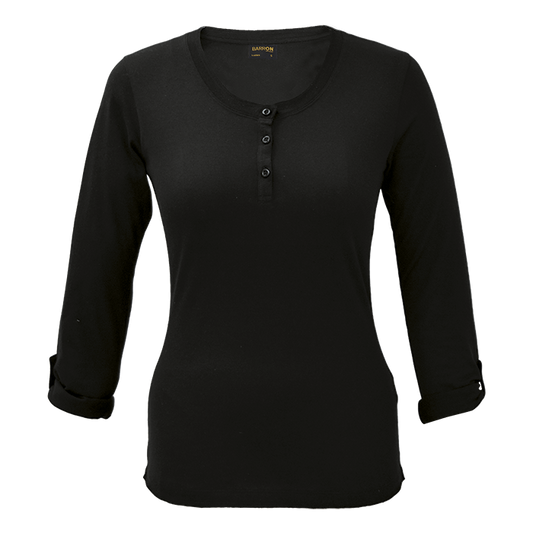 145g Henley Long Sleeve T-Shirt Ladies
