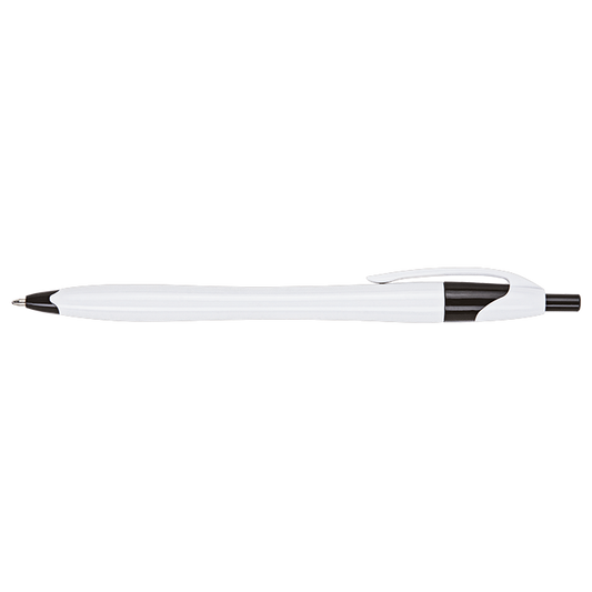 Barron BP0015 - Slim White Barrel Ballpoint Pen