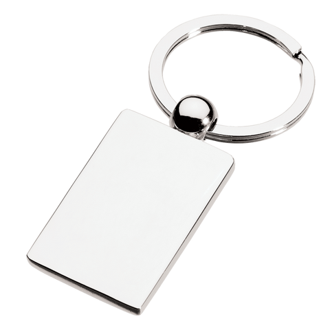 Barron BK0018 - Shiny Nickel Rectangular Keychain