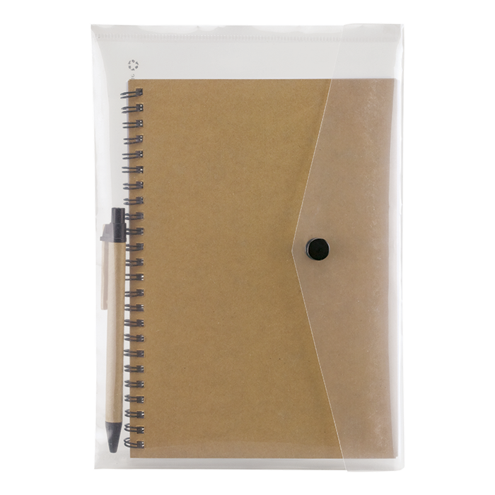 Barron BF0046 - Spiral Notebook with Pen and Snap Pouch