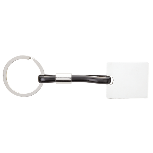 Barron BK0033 - Shiny Nickel Keychain with Translucent Strap
