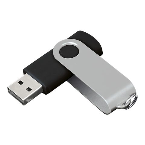 Barron BE0079 - 16GB Black/Silver Swivel USB