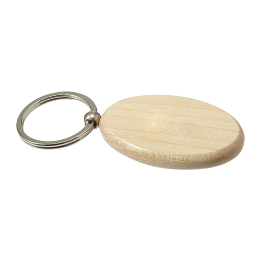 Barron BK7300 - Oval Wooden Keychain