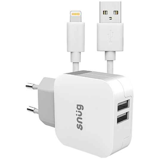 Barron SN0009 - Snug Home Charger With Apple Lightning Charge and Sync Cable