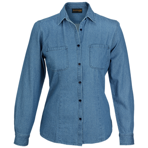 Barron Ladies Denim Blouse Long Sleeve (LL-DEN)