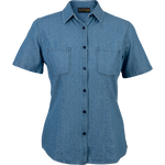 Barron Ladies Denim Blouse Short Sleeve (LL-DEN)