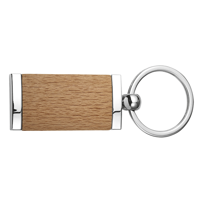 Barron BK8771 - Wooden Keychain With Metal Trim