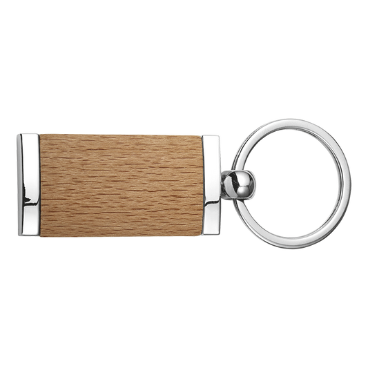 Barron BK8771 - Wooden Keychain With Metal Trim