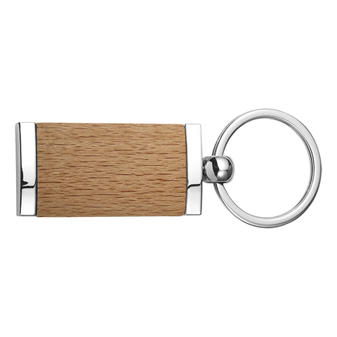 Barron BK8771 - Wooden Keychain With Metal Trim